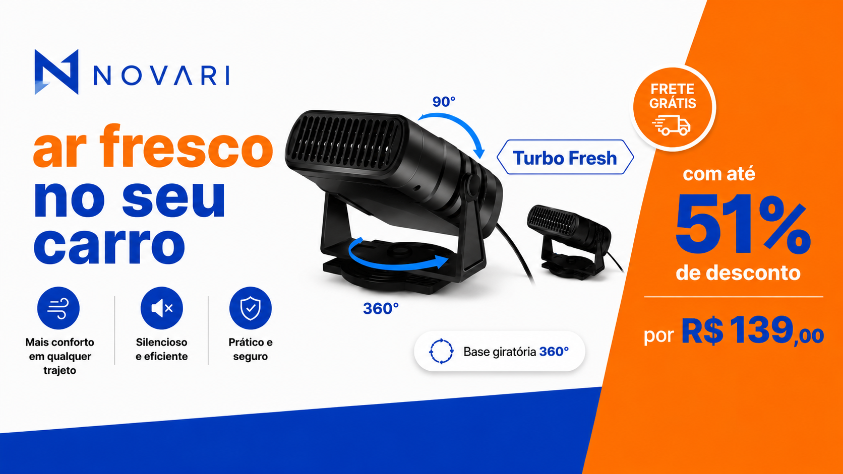 Ar fresco no seu carro — Turbo Fresh com 51% de desconto